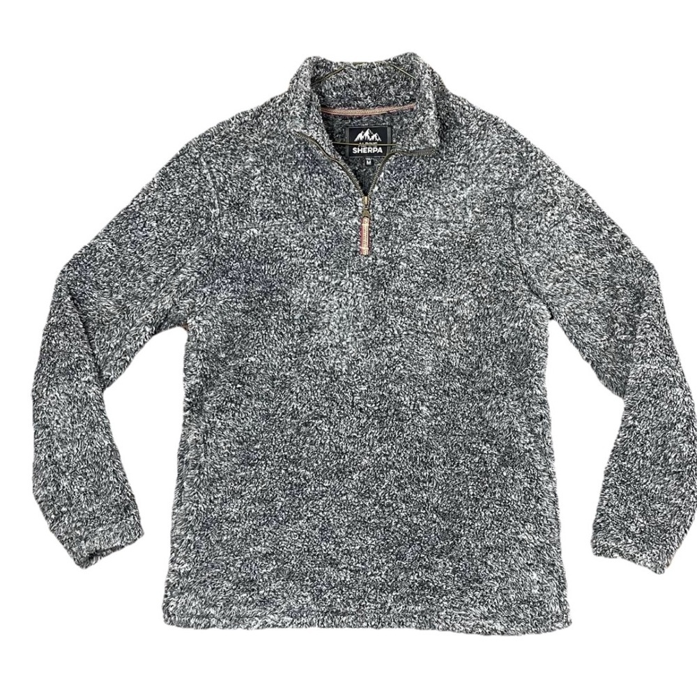 SHERPA 1/4 Zip Gray Classic Soft Winter Pull Over Sweater | Men’s Sz‎ Med